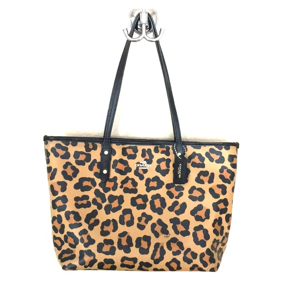 Coach Handbags - Leopard Coach Zip Tote